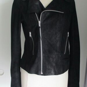 GORGEOUS JUNE BIKER JACKET 100% SUEDE LEATHER SIZE MEDIUM IMMACULATE CONDITION!
